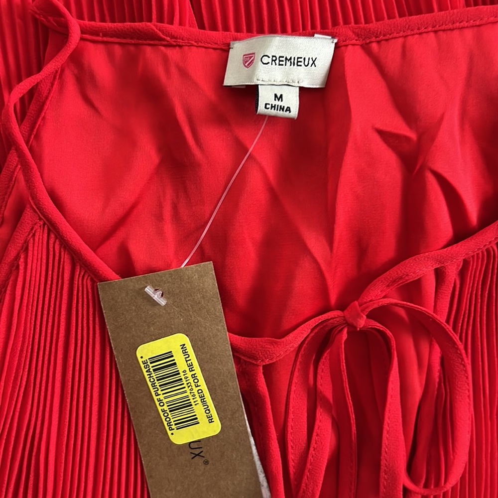 Cremieux chiffon pleated sleeveless flowing top - Picture 4 of 4